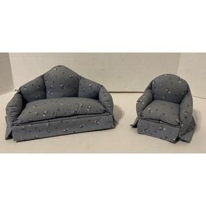 Vintage Dollhouse Furniture Sofa & Chair-1970’s-1980’s 12” Doll Size
